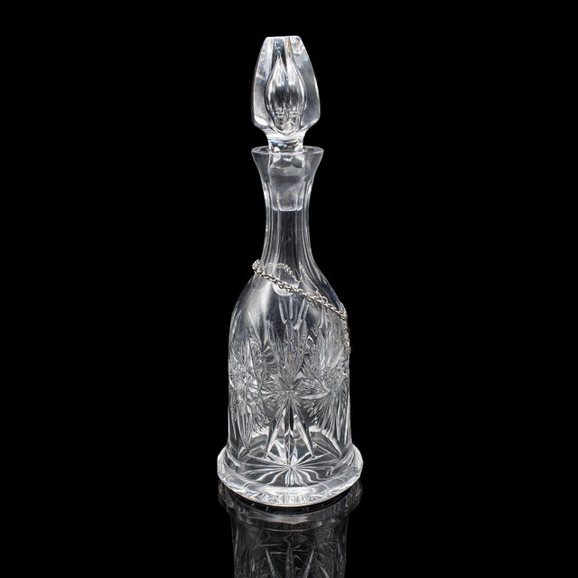 Vintage Port Decanter, English, Glass, Silver Label, Spirit Bottle, Mid Century For Sale - Image 4 of 12