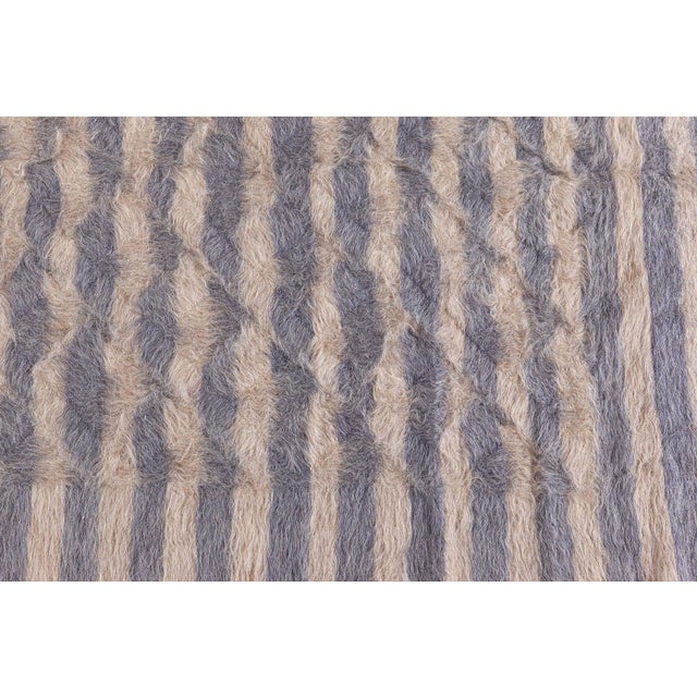 Textural Stripe Modern Goat Hair Runner by Doris Leslie Blau Size: 4'1" × 17'7" (124 × 535 cm) This contemporary runner is...