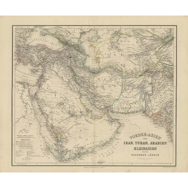 Map of Iran, Arabia, Asia Minor & Caucasus by Perthes, 1858 This is a detailed engraved map titled Vorder-Asien oder Iran,...