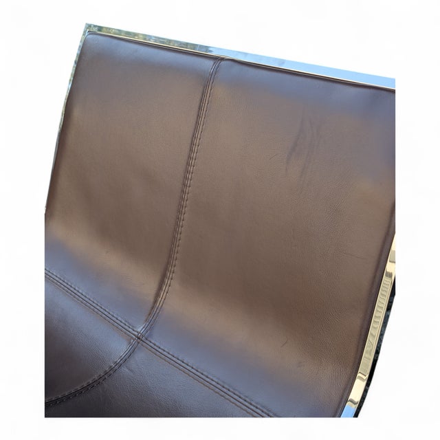 Contemporary Spanish Leather Sling Lounge Chairs, Pair, by Jean-Marie Massaud for Viccarbe "Holy Day" For Sale - Image 12 of 13