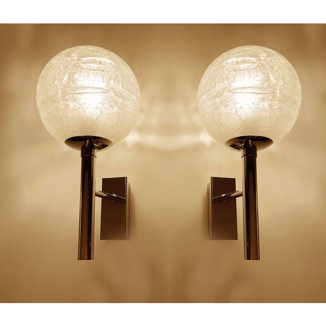 Vintage Space Age Glass Sconces from Doria, 1960s, Set of 2 For Sale - Image 6 of 13