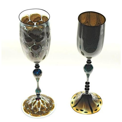 Turtoise Murano Glass Goblets from Pauly & Co., Set of 2 For Sale - Image 4 of 18