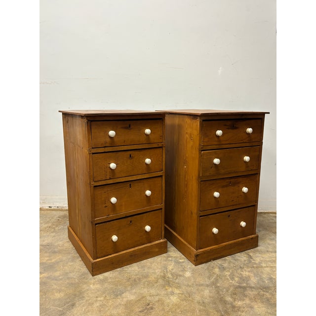 The best antique furniture often carries evidence of more than one life, and this pair of 19th century English pine...