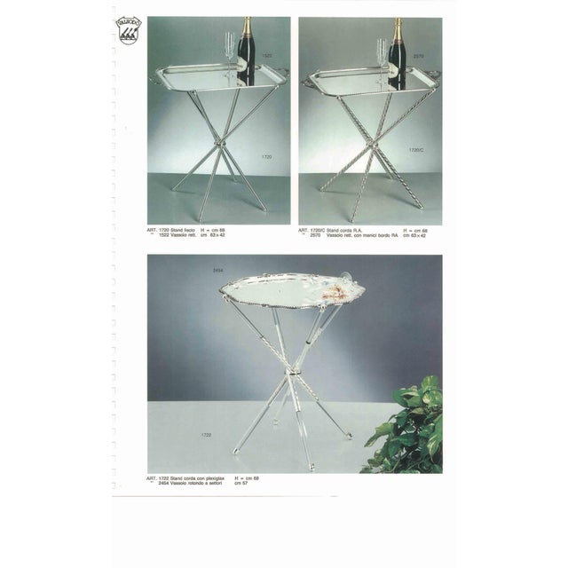 1990s New Silverplate Quadripod Collapsible Stand & Tray by Valsodo-Italy For Sale In New York - Image 6 of 6