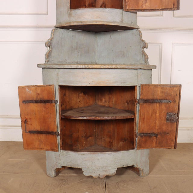 Swedish Bow Front Corner Cupboard For Sale - Image 10 of 13