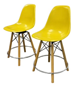 Modernica Case Study Dowel Swivel Counter Stools, Pair