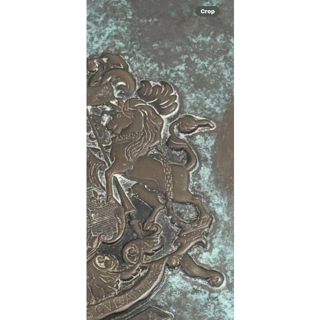 Metal Antique Bronze Canadian Heraldry Crested Plate For Sale - Image 7 of 12