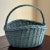 Vintage Cornflower Blue Market Basket For Sale - Image 9 of 11