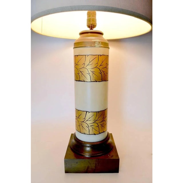 Gold Decorated Glass Table Lamps - a Pair For Sale In New York - Image 6 of 7