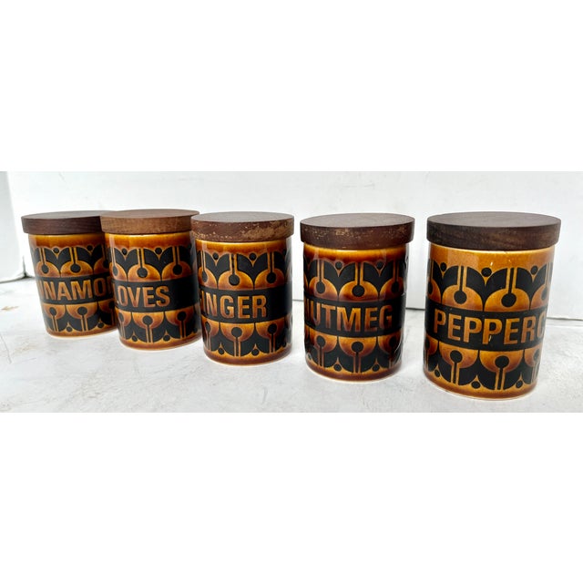 Mid 20th Century Mid-Century English Hornsea Spice Jars - Set of 5 For Sale - Image 5 of 7