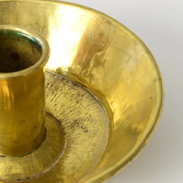 Swedish Gold Brass Candleholder For Sale - Image 10 of 11