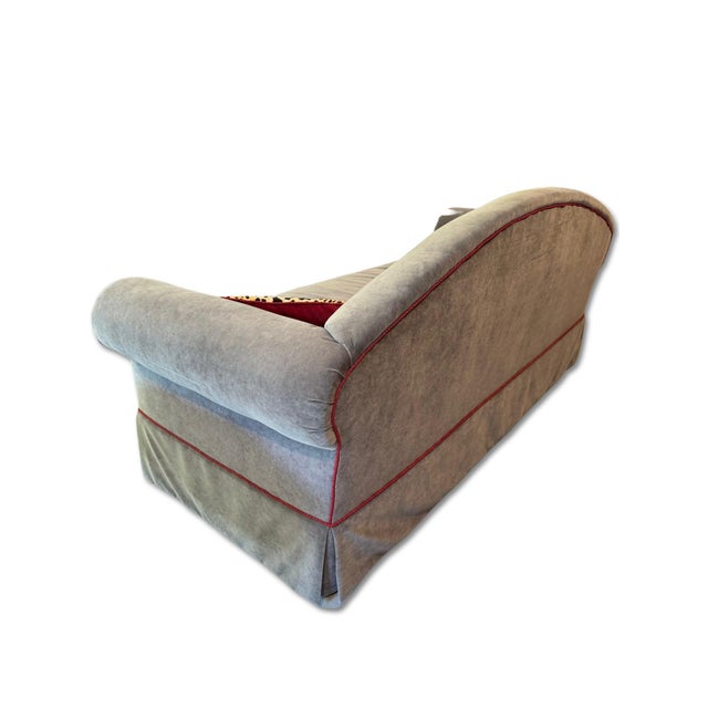 Vintage Velvet Camelback Sofa For Sale - Image 10 of 13