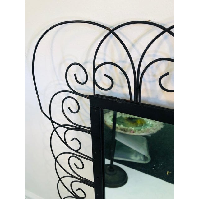 Metal 1950s Mid-Century Iron Mirror For Sale - Image 7 of 8
