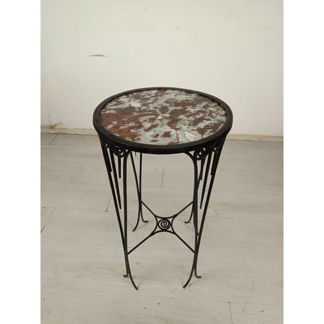Art Deco Wrought Iron and Marble Side Table, 1920s For Sale - Image 14 of 14