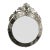 VTG Venetian Murano Glass Mirror Etched Floral Round Italy, 28.5" T X 22.5" W For Sale