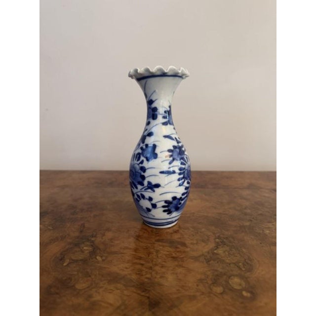 Charming quality antique Japanese imari blue and white baluster vase having a charming quality antique Japanese imari blue...