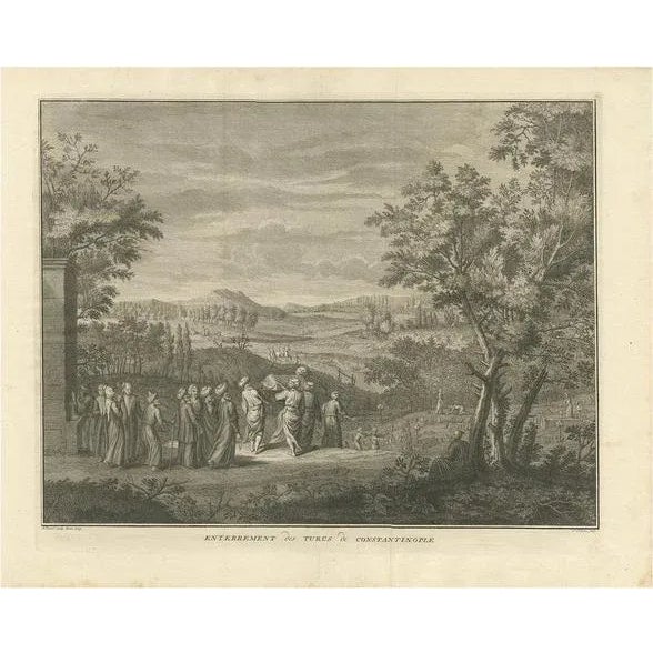 Bernard Picart, Illustration of the Funeral at Constantinople, 1729, Print For Sale - Image 11 of 11