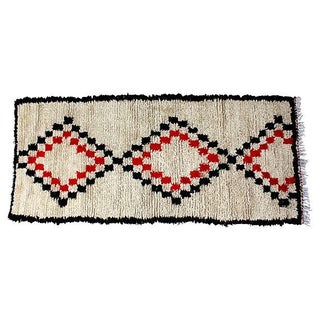 Moroccan Azilal Rug - 6'6'' X 2'11'' For Sale
