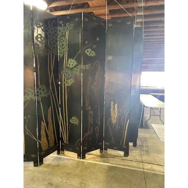 Maitland Smith Coromandel Chinoiserie Eight Panel Screen For Sale - Image 10 of 15
