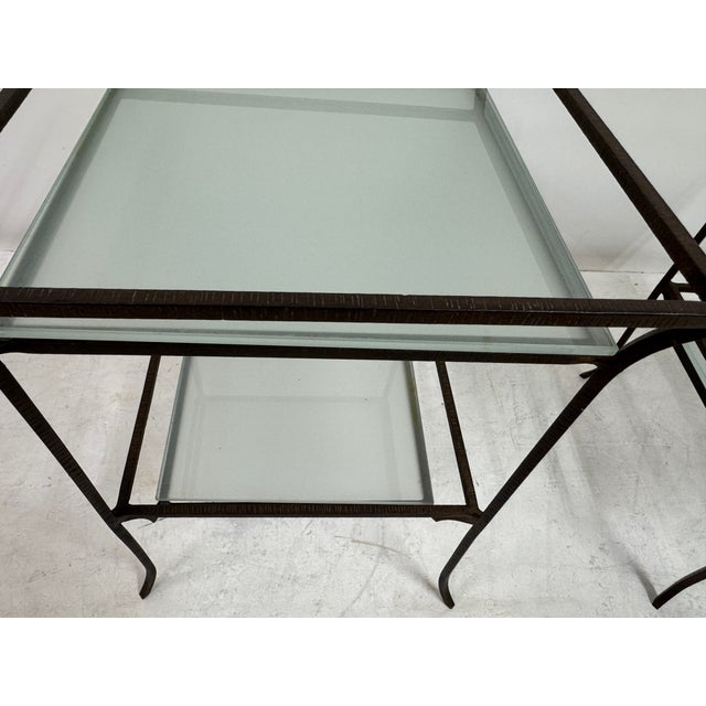 French Two-Tier Side Tables in Wrought Iron, 1970s, Set of 2 For Sale - Image 12 of 14