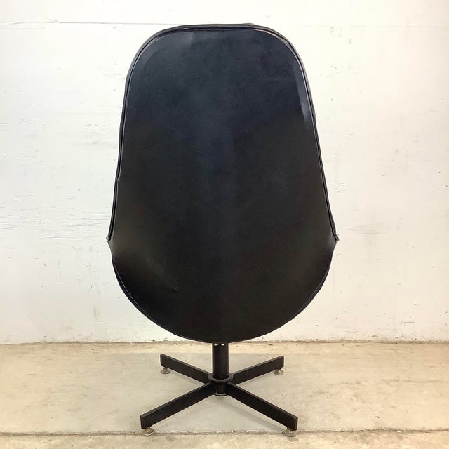 Vintage Modern Highback Swivel Lounge Chair For Sale In Philadelphia - Image 6 of 12