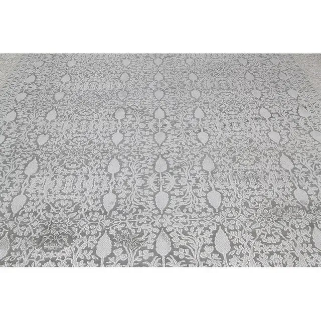 Handwoven Gray/Cream Transitional Persian Tabriz Style Area Rug 10'2" X 14'3" For Sale In Dallas - Image 6 of 11