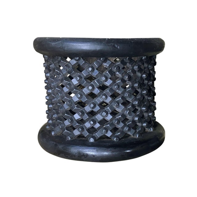 African Vintage African Bamileke Spider Stool/Table 21" Diameter For Sale - Image 3 of 6