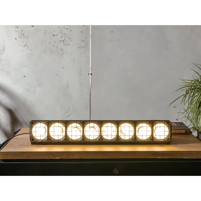 Mid-Century Black with Wire Grille Theatre Batten Light from Siemens, Germany, 1960s For Sale - Image 10 of 15