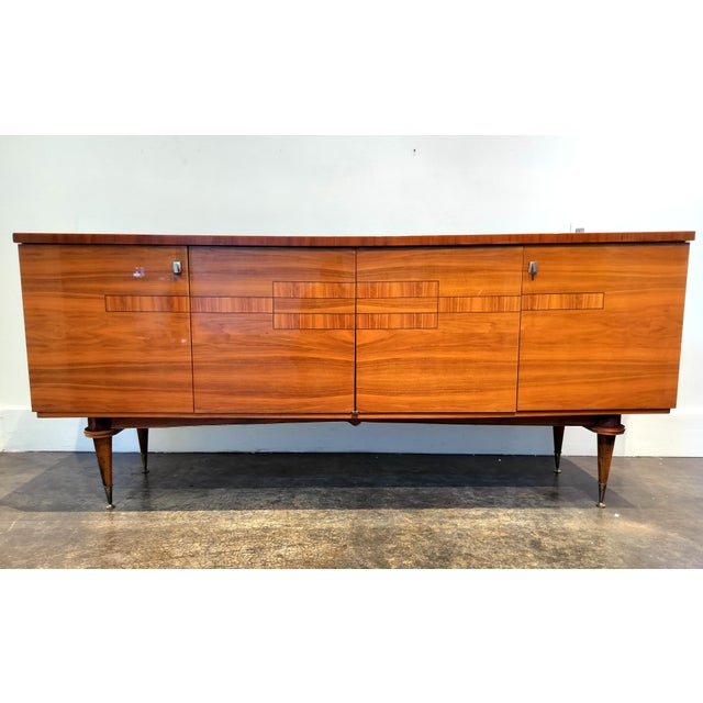 Mid-Century Modern French Mid Century Modern Walnut Veneer Sideboard Circa 1960 For Sale - Image 3 of 12