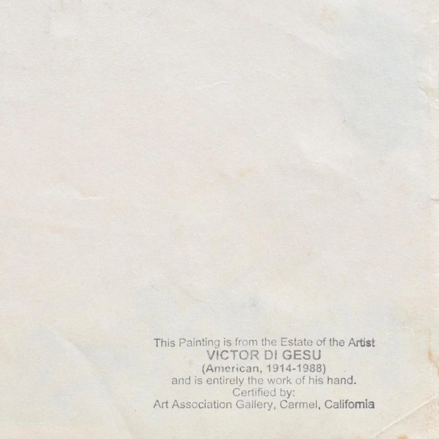 Paper 'Mother and Child' by Victor Di Gesu, Carmel Artist, Paris Academie Chaumiere, Louvre, San Francisco Art Association, Los Angeles County Museum of Art For Sale - Image 7 of 7