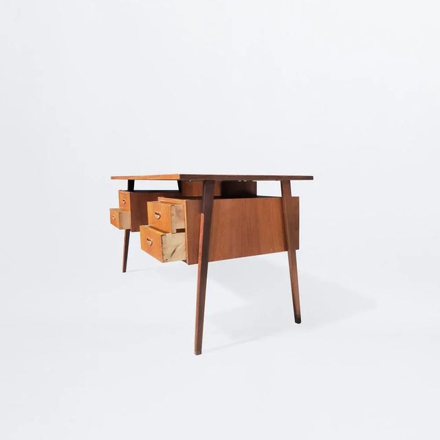 Vintage Desk with Drawers For Sale - Image 4 of 11