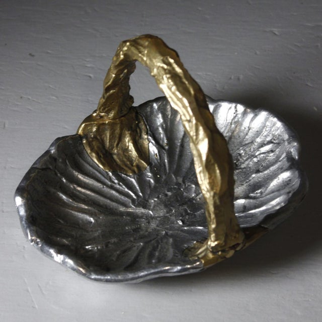 Vintage Brutalist Fruit Bowl in Brass and Aluminum by David Marshall, 1980s For Sale - Image 12 of 12