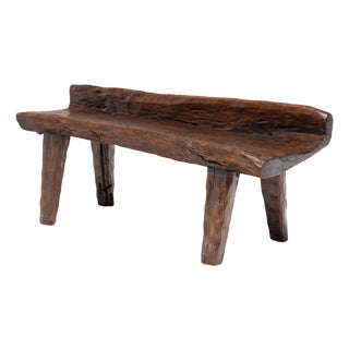 Rustic Hewn Log Bench For Sale
