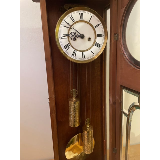 Late 19th Century 34" Antique 1880s Gustav Becker Medaille d'Or Vienna Regulator Wall Clock For Sale - Image 5 of 6