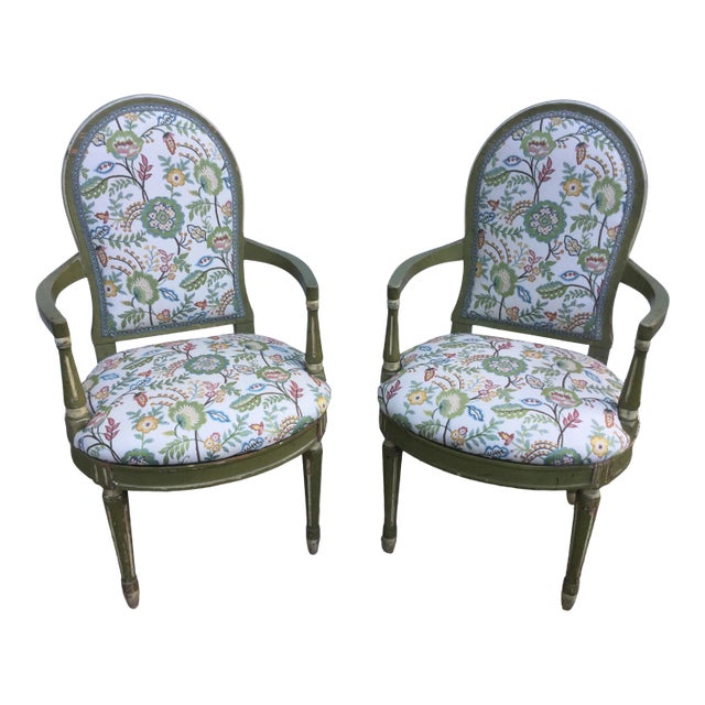 Gustavian Painted Chairs - W/New Upholstery For Sale