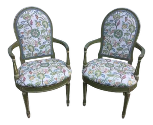 Gustavian Painted Chairs - W/New Upholstery