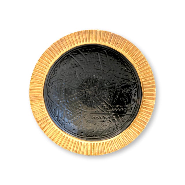 Rare Roy Hamilton for Steve Chase Associates bowl in the sought-after “Hadley” pattern, featuring a dramatic black surface...