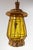 French Ceiling Pendant in Yellow Glass & Wicker Chandelier, 1970s For Sale - Image 9 of 10