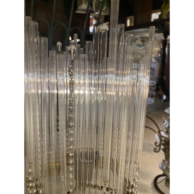 Brass and Glass Chandelier, 1950s For Sale - Image 10 of 12