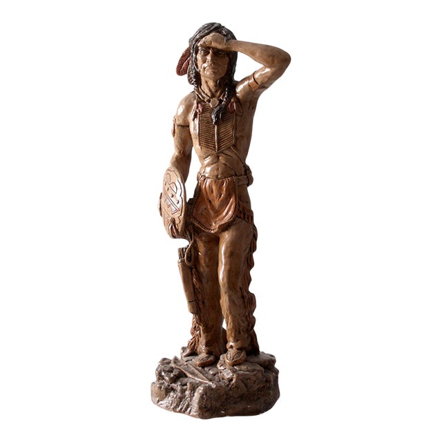 Vintage Native American Indian Statuary Figurine For Sale