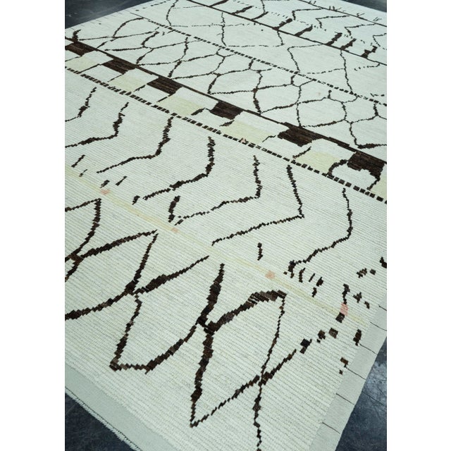 Ivory Turkish Tulu Handmade Rug 9'4" x 14'1"#19374 For Sale - Image 8 of 8