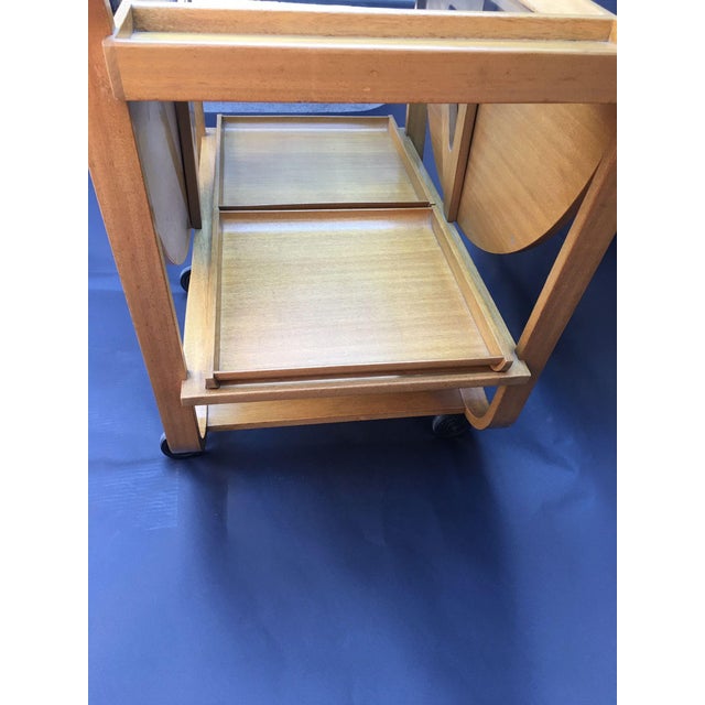 American Edward Wormley for Dunbar Model 4487 Mahogany Bar Cart. Usa 1950's. For Sale - Image 3 of 9
