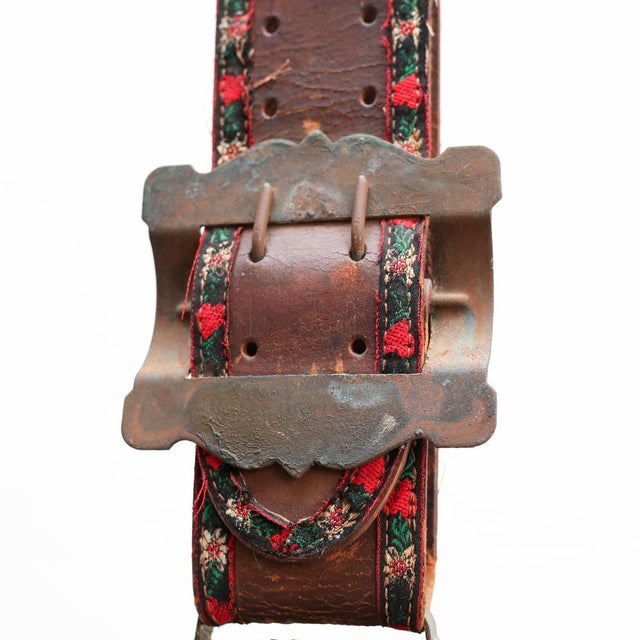 Metal Traditional French Rustic Bronze and Leather Bell, 1960s For Sale - Image 7 of 18