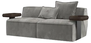 Infinito Small Gray Sofa with Side Tables by Lorenza Bozzoli