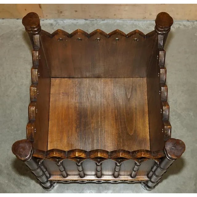 Brown Large Gothic Revival Hand Carved Wooden Planters, Set of 2 For Sale - Image 8 of 18