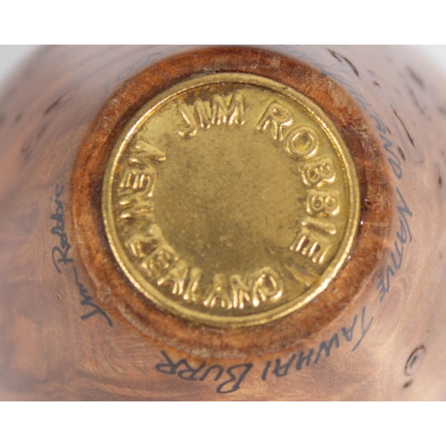 Wood Jim Robbie Signed Tawhai Burr Wood Vase For Sale - Image 7 of 8