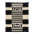 Modern Navajo Style Hand-Woven Wool Flat-Weave Area Rug in Black & Ivory For Sale