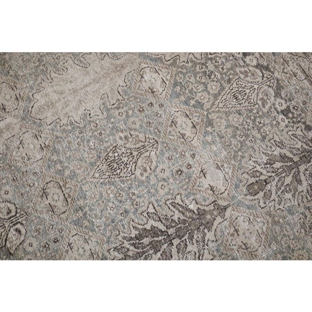 Antique Tabriz Botanical Distressed Rug - 9'1" x 10'5" For Sale - Image 9 of 9