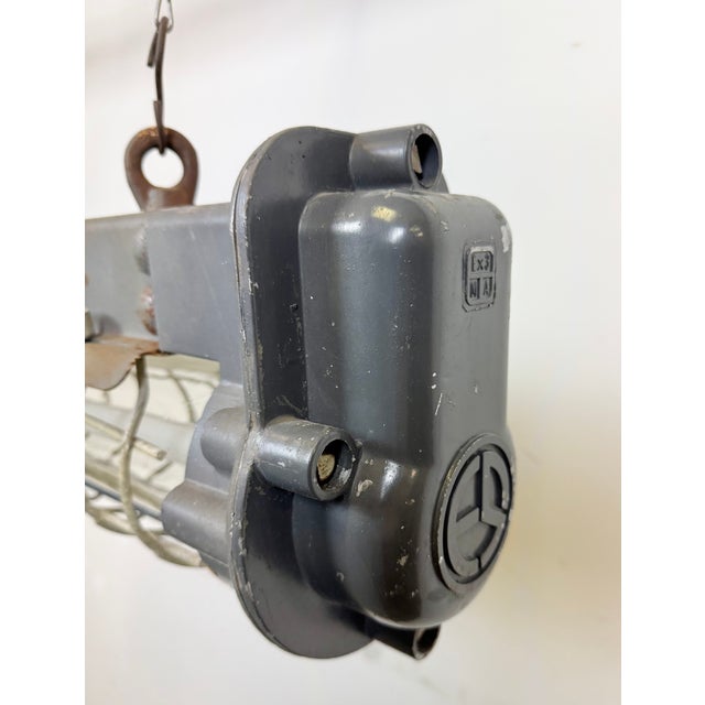 Industrial Grey Hanging Tube Light from Elektrosvit, 1970s For Sale - Image 6 of 18