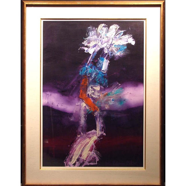 Impressionist Pablo Antonio Milan Dancing Kachina Acrylic Paper Original Painting For Sale - Image 3 of 4